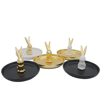 Rabbit Ring Necklace Place Tray Creative Gold Storage Jewelry Decorative Dish for Washing Room Lady Dressing Desk Adornment
Rabbit Ring Necklace Place Tray Creative Gold Storage Jewelry Decorative Dish for Washing Room Lady Dressing Desk Adornment