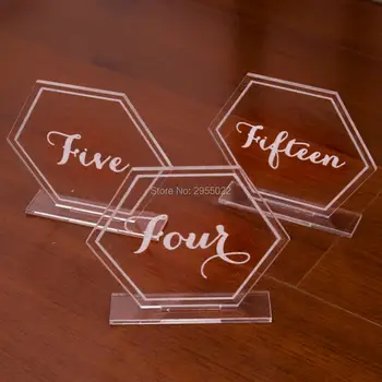 Acrylic Hexagon wedding table numbers, Free Standing engraved Numbers centerpiece, clear table number
Acrylic Hexagon wedding table numbers, Free Standing engraved Numbers centerpiece, clear table number