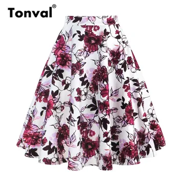 Tonval Retro Style Floral Swing Skirts White with Red Flowers Elegant Skirts Women A Line Vintage Skirt
Tonval Retro Style Floral Swing Skirts White with Red Flowers Elegant Skirts Women A Line Vintage Skirt