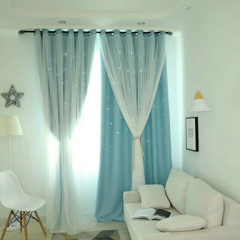 Luxury Curtains Solid Color High-precision Thickening Hollow Stars French Window Curtain Blackout Curtains Screens Cortinas
Luxury Curtains Solid Color High-precision Thickening Hollow Stars French Window Curtain Blackout Curtains Screens Cortinas