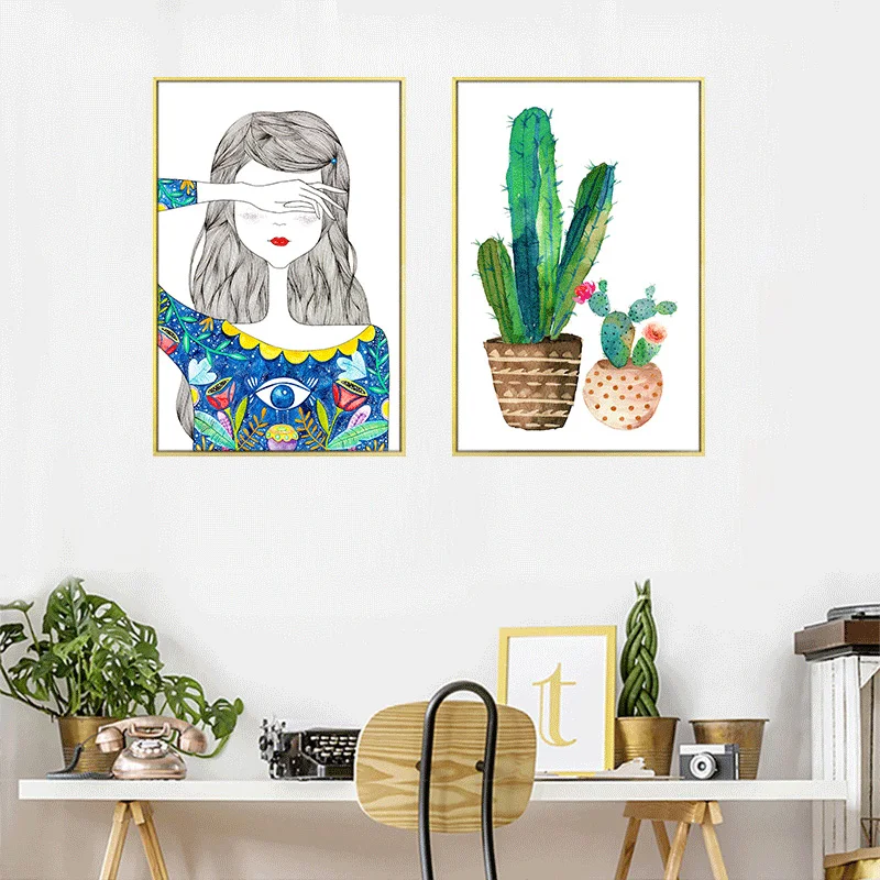 Modern Creative Art Colorful Hand Drawn Plant Cactus Potted And Girl Avatar Poster Print Canvas Picture Home Wall Art Decoration
Modern Creative Art Colorful Hand Drawn Plant Cactus Potted And Girl Avatar Poster Print Canvas Picture Home Wall Art Decoration