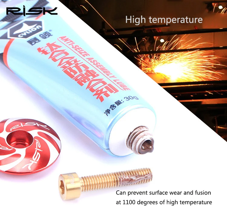 RISK Mountain Road Bike TC4 Titanium Alloy Anti-fusion Metal Screw Anti-caking Titanium Pipe Lubricant Anti-seize Assembly Lube
RISK Mountain Road Bike TC4 Titanium Alloy Anti-fusion Metal Screw Anti-caking Titanium Pipe Lubricant Anti-seize Assembly Lube