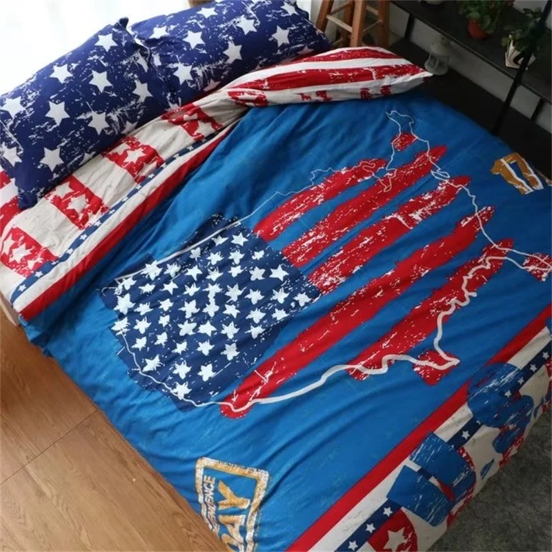 America Style USA Map Flag Bedding Set Queen Size Duvet Cover Bed Sheets Pillowcase Pure Cotton Printed Fabric Home Textiles
America Style USA Map Flag Bedding Set Queen Size Duvet Cover Bed Sheets Pillowcase Pure Cotton Printed Fabric Home Textiles