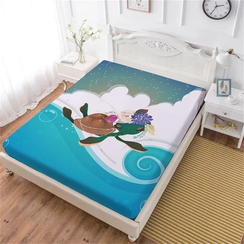 Cartoon Turtle Bed Sheet Colorful Flowers Print Fitted Sheet Girls Sweet Bedclothes Ocean Wave Print Mattress Cover Home Textile
Cartoon Turtle Bed Sheet Colorful Flowers Print Fitted Sheet Girls Sweet Bedclothes Ocean Wave Print Mattress Cover Home Textile