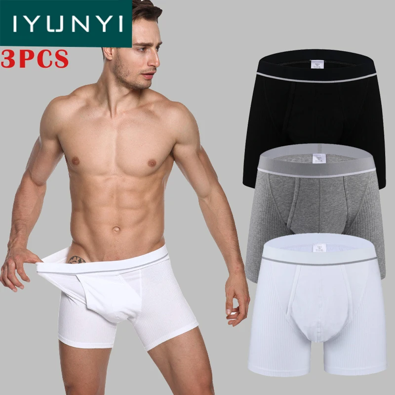 IYUNYI 3Pcs/Lot Mens Cotton Underwear Thick Open Pouch Long Boxers Men Thread Panties Calzoncillos Men's Plus Size Underpants
IYUNYI 3Pcs/Lot Mens Cotton Underwear Thick Open Pouch Long Boxers Men Thread Panties Calzoncillos Men's Plus Size Underpants