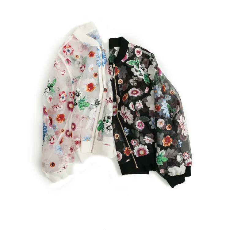 Spring and summer New women's coat high-end boutique European root baseball uniform jacket transparent sunscreen ladies clothing
Spring and summer New women's coat high-end boutique European root baseball uniform jacket transparent sunscreen ladies clothing