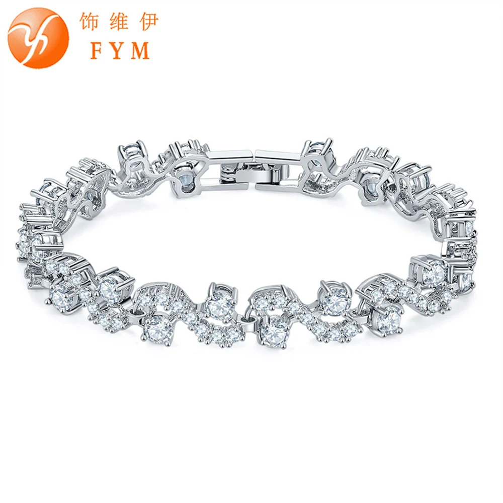 FYM Brand Fashion Jewelry Silver color Bracelets & Bangles For women Luxury Clear Cubic Zircon Bracelet Jewelry Accessories
FYM Brand Fashion Jewelry Silver color Bracelets & Bangles For women Luxury Clear Cubic Zircon Bracelet Jewelry Accessories