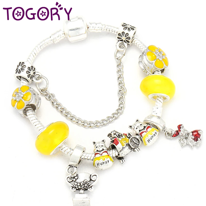 TOGORY Silver Plated Yellow Glass Beads Charm Bracelet & Bangle Fit Original Brand Bracelet Jewelry For Women Children Gift
TOGORY Silver Plated Yellow Glass Beads Charm Bracelet & Bangle Fit Original Brand Bracelet Jewelry For Women Children Gift