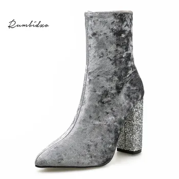 Rumbidzo Women High Heels Boots Flock Pointed Toe Ankle Boots for Women Bling Heels Sewing Winter Boots Mujer Chunky Heels
Rumbidzo Women High Heels Boots Flock Pointed Toe Ankle Boots for Women Bling Heels Sewing Winter Boots Mujer Chunky Heels