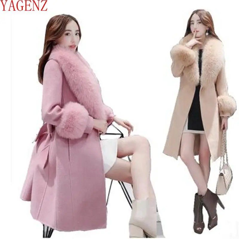 Fashion Women Winter coat New Large size Cashmere coat High quality Fur collar Medium lengthTemperament Wool Winter jacket 765
Fashion Women Winter coat New Large size Cashmere coat High quality Fur collar Medium lengthTemperament Wool Winter jacket 765