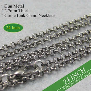 500 pcs - 24 inch Gun Metal Chain Necklace, 60cm GunMetal Necklace Chains, 24'' Round Link Rolo Chain Necklaces
500 pcs - 24 inch Gun Metal Chain Necklace, 60cm GunMetal Necklace Chains, 24'' Round Link Rolo Chain Necklaces
