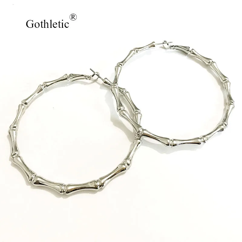 Gothletic Rhodium-color 60MM Bamboo Hoop Earrings Basketball Wives Minimalist Round Circle Earrings for Women Fashion Jewelry
Gothletic Rhodium-color 60MM Bamboo Hoop Earrings Basketball Wives Minimalist Round Circle Earrings for Women Fashion Jewelry