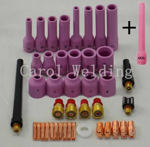 42PK+1PK Extra Longest soldering iron gsgTIG Gas Lens KIT,Back Cap Collet Body Fit TIG Welding Torch SR WP9 20 25,43PK
42PK+1PK Extra Longest soldering iron gsgTIG Gas Lens KIT,Back Cap Collet Body Fit TIG Welding Torch SR WP9 20 25,43PK