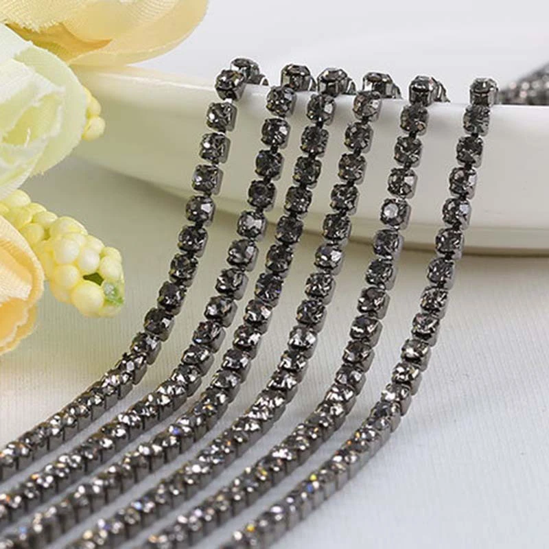 YANRUO 10 Meters Black Diamond Chain Sew Rhinestones Silver Base Close Cup Chain Sew On Glue On For Craft Diy
YANRUO 10 Meters Black Diamond Chain Sew Rhinestones Silver Base Close Cup Chain Sew On Glue On For Craft Diy