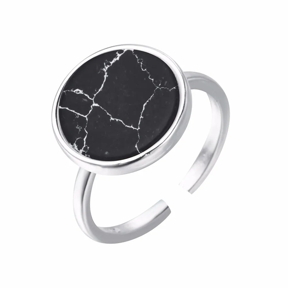 QIMING Griotte Marble Vintage Ring Young Ladies Silver Jewelry Black Round Circle Adjustable Big Rings For Women Girls Gift
QIMING Griotte Marble Vintage Ring Young Ladies Silver Jewelry Black Round Circle Adjustable Big Rings For Women Girls Gift