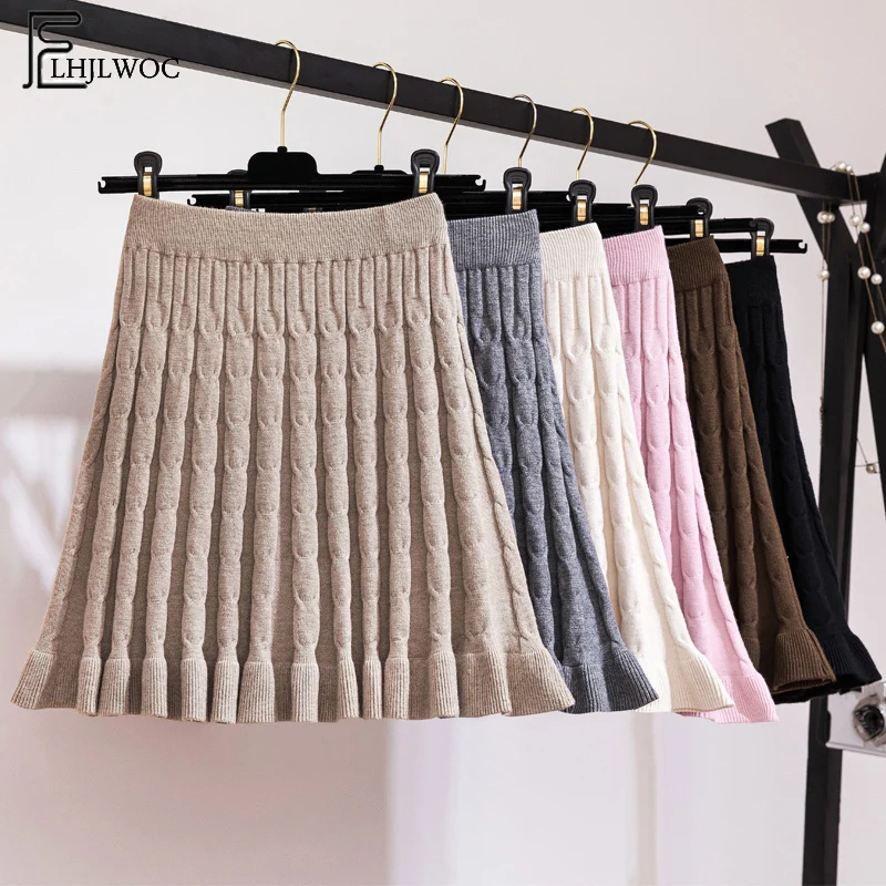 Women Winter Skirt Hot Sales Preppy British style Skirts Girls Pink Black Cute Sweet High Waist A Line Mini Knit Sweater Skirt
Women Winter Skirt Hot Sales Preppy British style Skirts Girls Pink Black Cute Sweet High Waist A Line Mini Knit Sweater Skirt