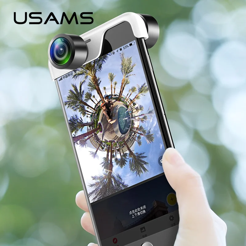 USAMS HD Mobile phone Lens 360 Panoramic Camera Lens for iPhone X 8 7 7 Plus 6 6s plus Phones Panorama lens No Dark Corner
USAMS HD Mobile phone Lens 360 Panoramic Camera Lens for iPhone X 8 7 7 Plus 6 6s plus Phones Panorama lens No Dark Corner
