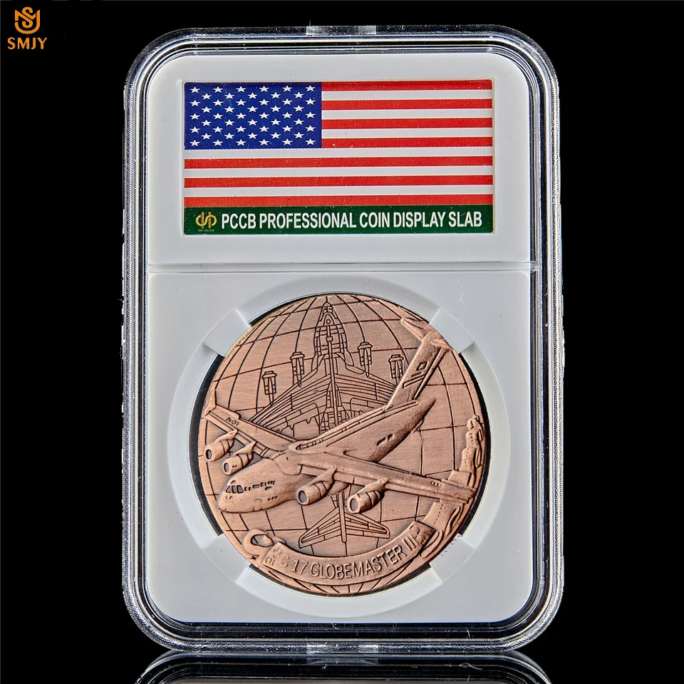 American C-17 Globemaster Air Force Aircraft Bronze Token Military Challenge USA Coin Collection W/PCCB Holder Box
American C-17 Globemaster Air Force Aircraft Bronze Token Military Challenge USA Coin Collection W/PCCB Holder Box