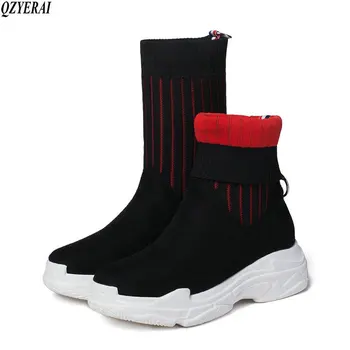 QZYERAI New fashionable Sock women boots in autumn and winter warm leisure style women boots soft sole cuffed women shoes
QZYERAI New fashionable Sock women boots in autumn and winter warm leisure style women boots soft sole cuffed women shoes