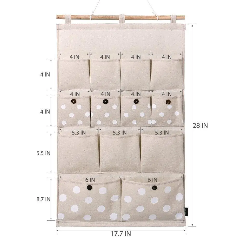 SaiDeng Home Linen/Cotton Fabric 13 Pockets Wall Door Closet Hanging Storage bag organizer-30
SaiDeng Home Linen/Cotton Fabric 13 Pockets Wall Door Closet Hanging Storage bag organizer-30