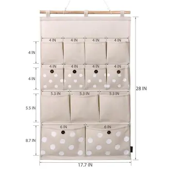 SaiDeng Home Linen/Cotton Fabric 13 Pockets Wall Door Closet Hanging Storage bag organizer-30
SaiDeng Home Linen/Cotton Fabric 13 Pockets Wall Door Closet Hanging Storage bag organizer-30