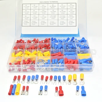 373Pcs 24value Assorted Insulated Electrical Wire Terminals Crimp Connector Spade Butt Ring Fork Set #4 to 1/4"
373Pcs 24value Assorted Insulated Electrical Wire Terminals Crimp Connector Spade Butt Ring Fork Set #4 to 1/4"