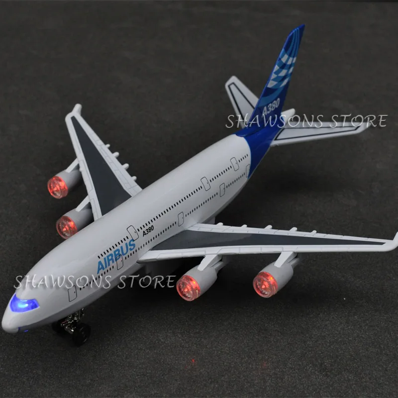 Литой металлический самолет модель игрушки 8 "Airbus A380 оттяните назад Реплика с