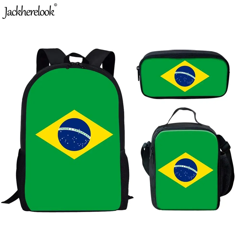 Jackherelook 3D Brazil Flags Pattern Kids Boys Girls 3PCS Set Schoolbags Orthopedic Backpacks for Teenagers Students Satchels
Jackherelook 3D Brazil Flags Pattern Kids Boys Girls 3PCS Set Schoolbags Orthopedic Backpacks for Teenagers Students Satchels