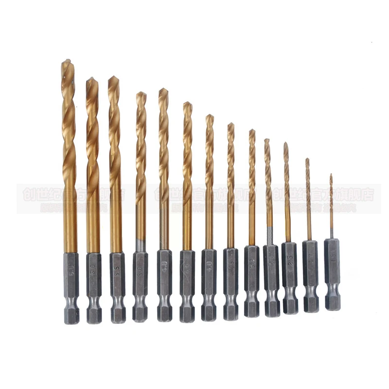 13pcs whole sale Hexagonal shank twist drill Drill bit set electric screwdriver bit Accessories with 1/4" Hex Shank
13pcs whole sale Hexagonal shank twist drill Drill bit set electric screwdriver bit Accessories with 1/4" Hex Shank