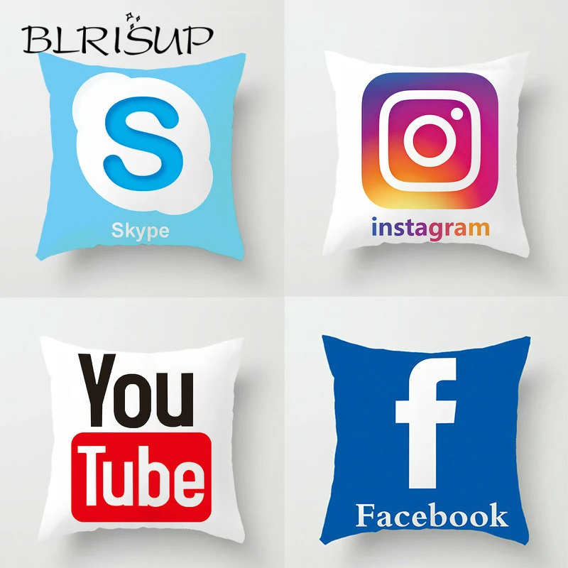 BLRISUP Social Media Cushion Cover Pillow Case Facebook/Twitter/YouTube/Snapchat/Inst Logo Pillowcases Home Decor Pillow Cover
BLRISUP Social Media Cushion Cover Pillow Case Facebook/Twitter/YouTube/Snapchat/Inst Logo Pillowcases Home Decor Pillow Cover
