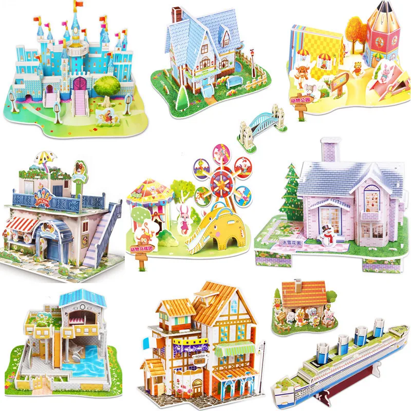 3D DIY Puzzle Castle Model Cartoon House Assembling Paper Toy Kid Early Learning Construction Pattern Gift Children House Puzzle
3D DIY Puzzle Castle Model Cartoon House Assembling Paper Toy Kid Early Learning Construction Pattern Gift Children House Puzzle