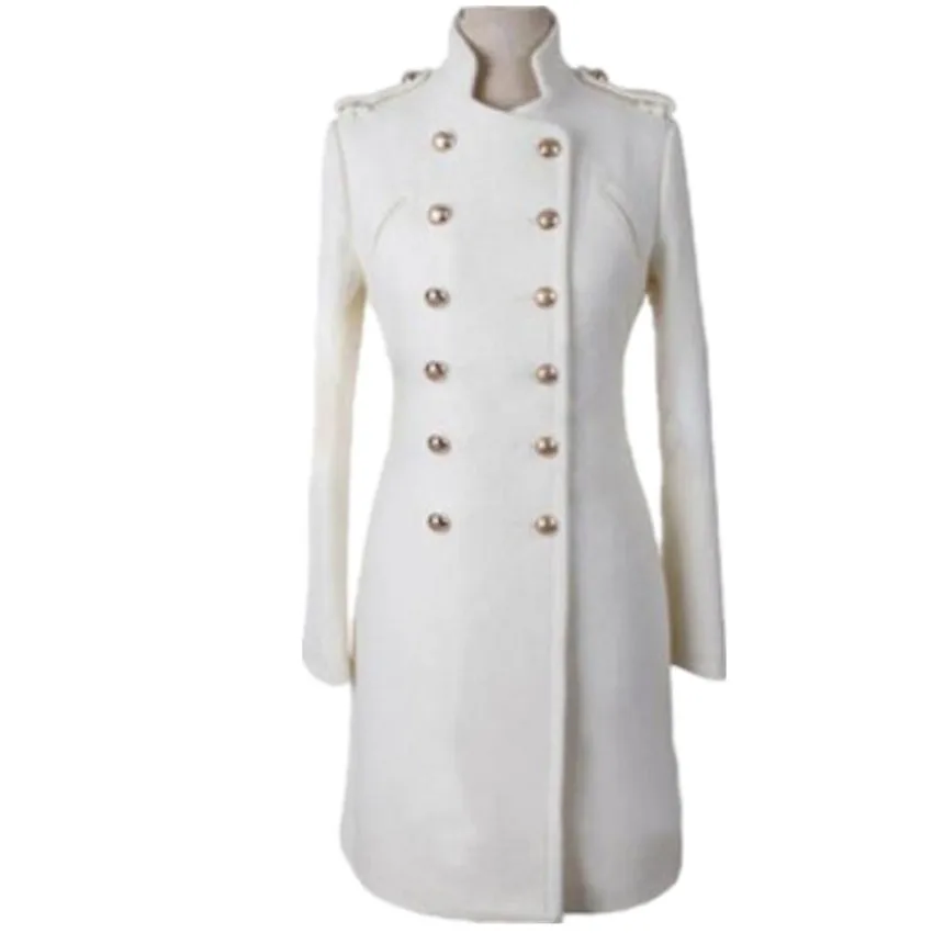 2019 new autumn winter epaulet military style women stand collar double-breasted woolen coat
2019 new autumn winter epaulet military style women stand collar double-breasted woolen coat