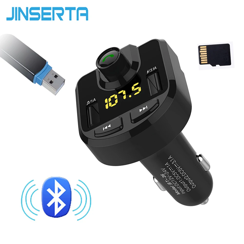 JINSERTA Car MP3 Player Bluetooth Car Kit FM Transmitter LED Dual USB 3.1A Quick Charger Voltage Display SD TF USB Music Plays
JINSERTA Car MP3 Player Bluetooth Car Kit FM Transmitter LED Dual USB 3.1A Quick Charger Voltage Display SD TF USB Music Plays