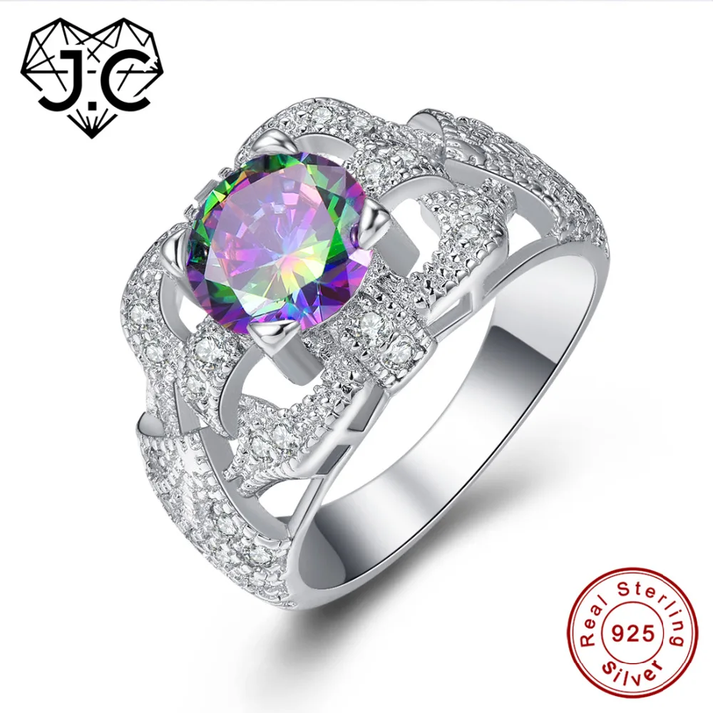 J.C Round Cut Rainbow & Pink Topaz Solid 925 Sterling Silver Ring For Women Wedding Engagement Party Fine Jewelry Size 6 7 8 9
J.C Round Cut Rainbow & Pink Topaz Solid 925 Sterling Silver Ring For Women Wedding Engagement Party Fine Jewelry Size 6 7 8 9