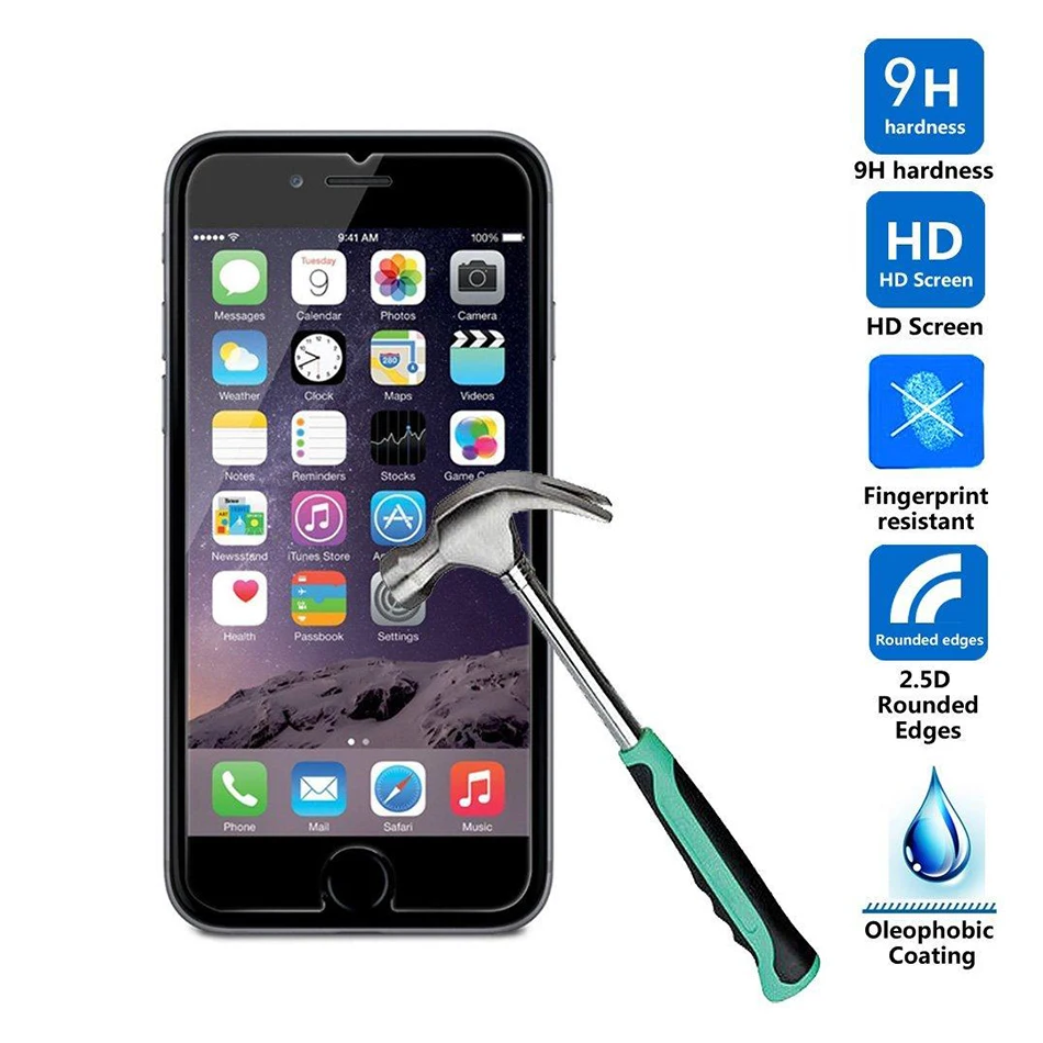 9H tempered glass For font b iphone b font 4s 5 5s 5c SE 6 font
