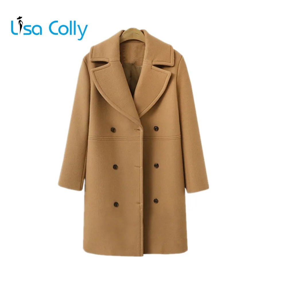 Lisa Colly Women Autumn winter Long Coat Overcoat women's Double Breasted Warm wool coats Loose Imitation Cashmere Outerwear
Lisa Colly Women Autumn winter Long Coat Overcoat women's Double Breasted Warm wool coats Loose Imitation Cashmere Outerwear