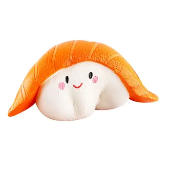 

1PC Kawaii Jumbo Squishy Rice Ball Salmon Sushi Slow Rising Pendant Phone Straps Vividly Japan Style Soft Keychain Kid Toy Gift