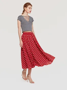 2018 Summer Autumn Womens Bohemian Maxi Skirts Polka Dot High Waist Chiffon Long Skirt Elegant Ladies Skirts
2018 Summer Autumn Womens Bohemian Maxi Skirts Polka Dot High Waist Chiffon Long Skirt Elegant Ladies Skirts