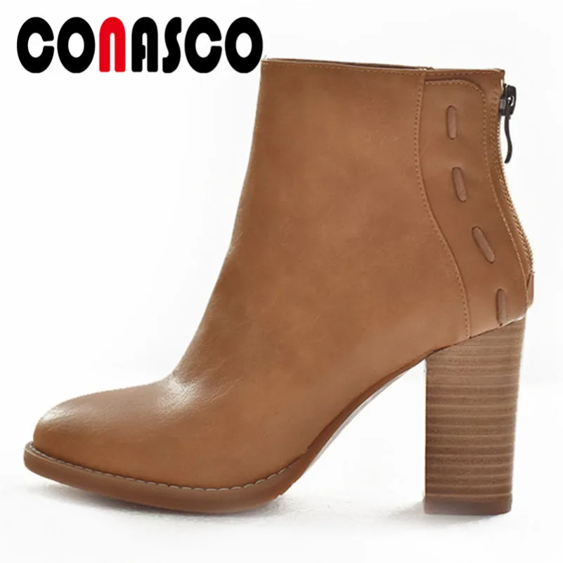 CONASCO Quality Women Ankle Boots High Heels Autumn Winter Office Pumps Back Zipper Short Martin Shoes Woman Ladies Basic Boots
CONASCO Quality Women Ankle Boots High Heels Autumn Winter Office Pumps Back Zipper Short Martin Shoes Woman Ladies Basic Boots