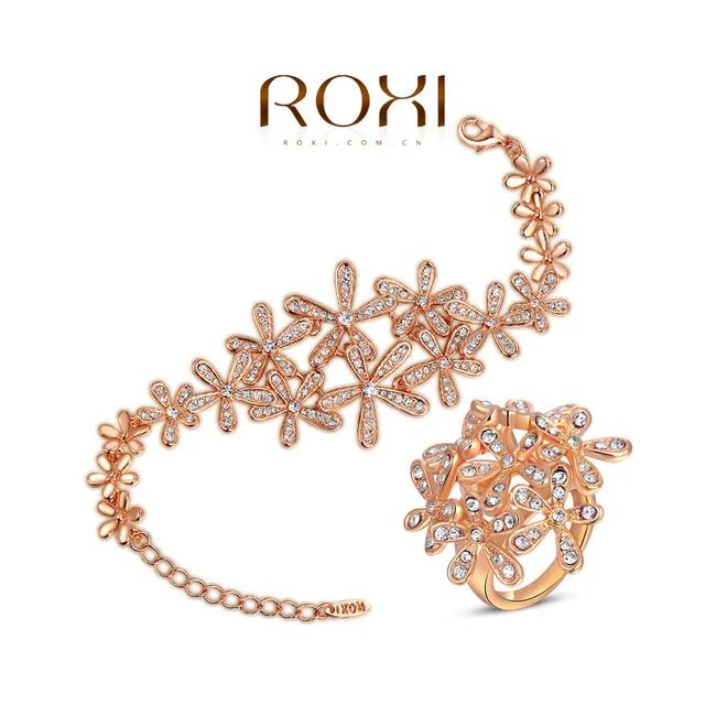 plated snowflake bracelet and ring engagement valentine gift