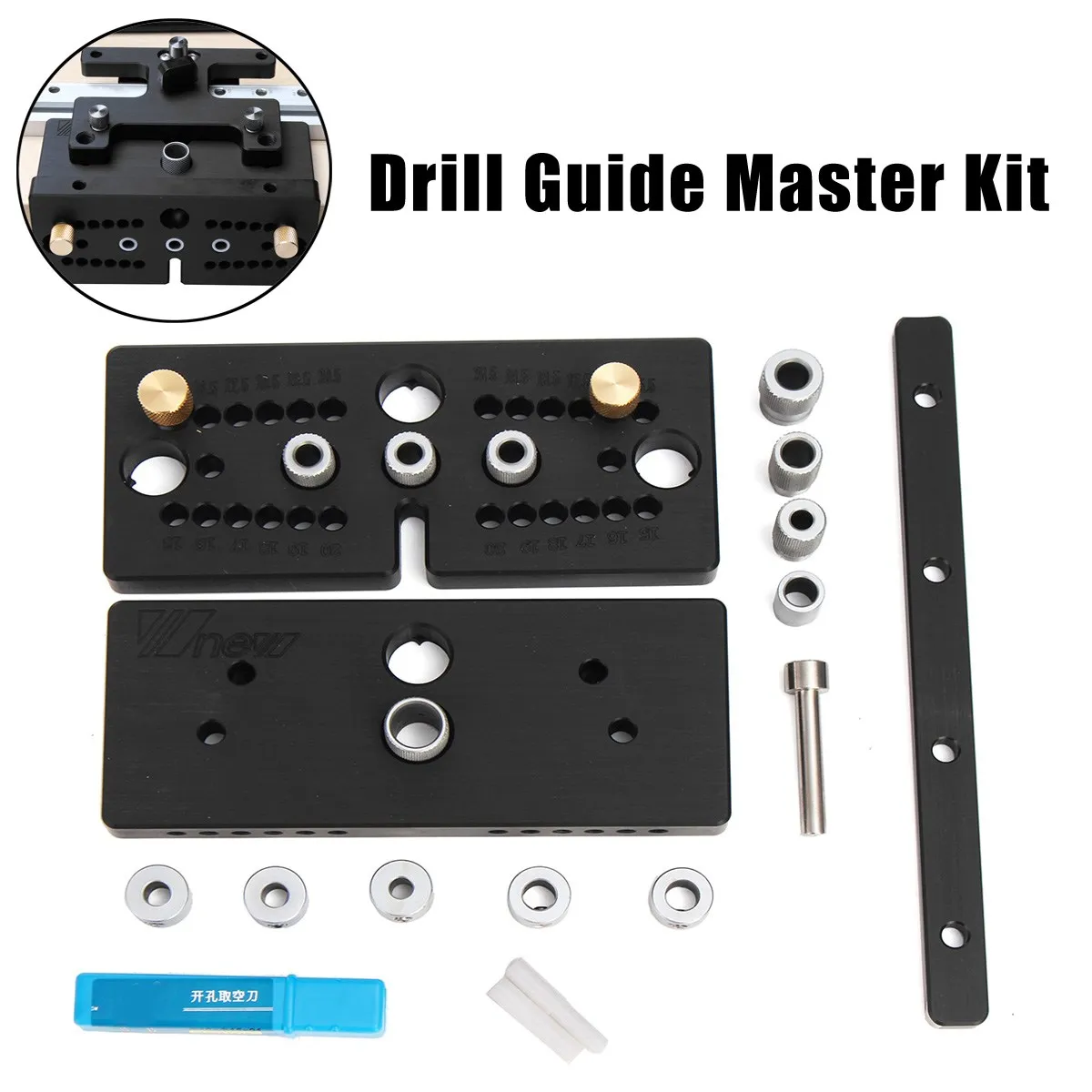Wood Hole Plus Doweling Pocket-Hole Jig Joint Drill Guide Master Kit For Joinery System
Wood Hole Plus Doweling Pocket-Hole Jig Joint Drill Guide Master Kit For Joinery System