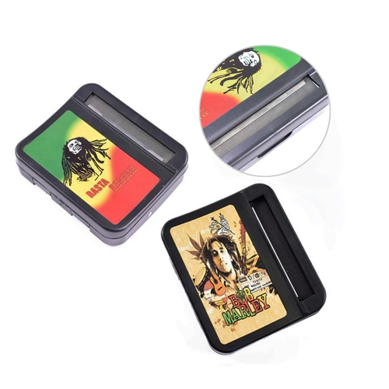 78mm Bob Marley Sticker Black Plastic Hand Manual Custom Tobacco Smoke Cigarette Making Filling Rolling Roller Machine Box
78mm Bob Marley Sticker Black Plastic Hand Manual Custom Tobacco Smoke Cigarette Making Filling Rolling Roller Machine Box