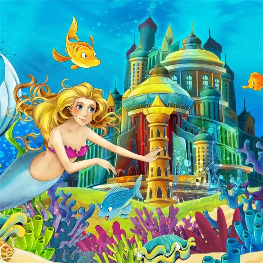 Laeacco Cartoon Mermaid Party Photography Backdrops Custom Undersea Castle Children Photographic Backgrounds For Photo Studio
Laeacco Cartoon Mermaid Party Photography Backdrops Custom Undersea Castle Children Photographic Backgrounds For Photo Studio