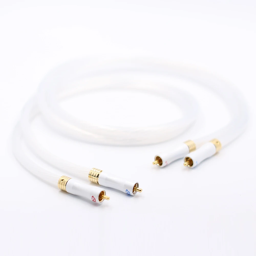

1pair 5N Silver plated OCC RCA cable Analog cable RCA audio cable Silver plated