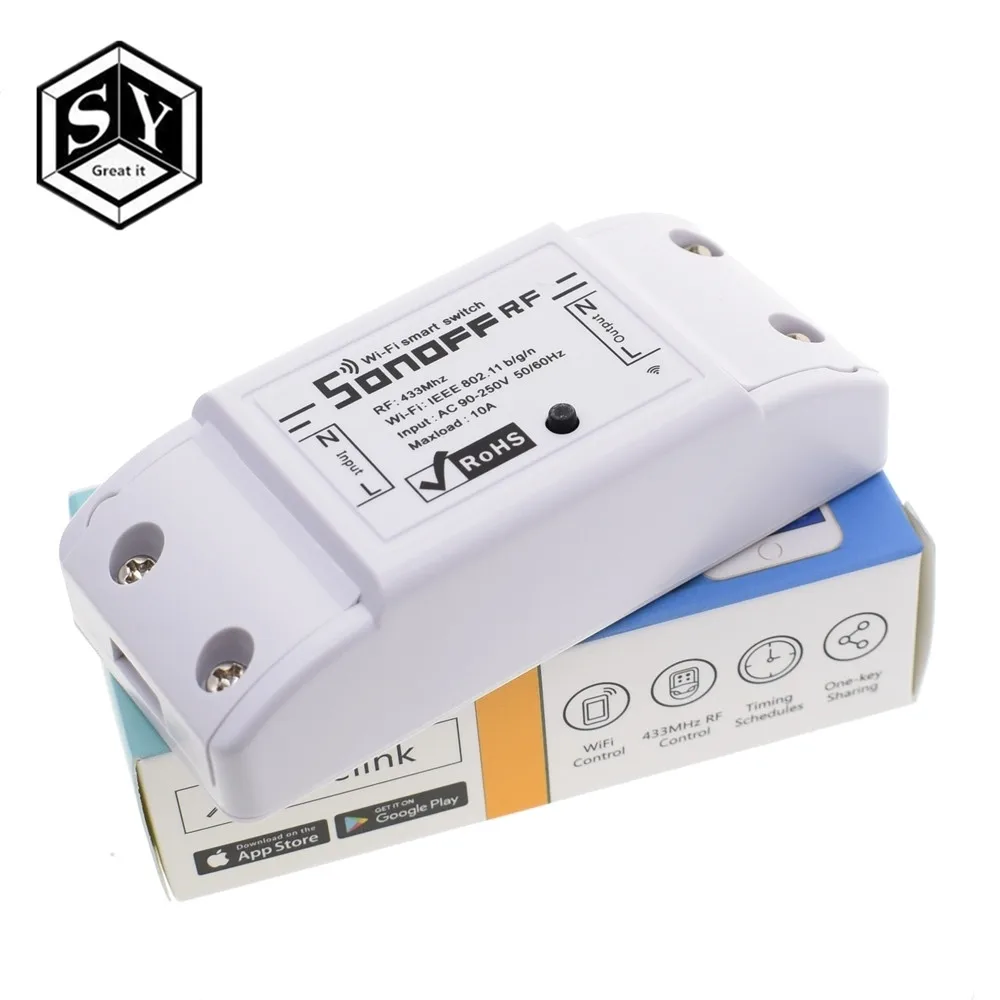 Sonoff RF WiFi Smart Switch Interruptor 433Mhz RF Receiver Intelligent Remote Wireless Control For Smart Home Wi-fi Light Switch
Sonoff RF WiFi Smart Switch Interruptor 433Mhz RF Receiver Intelligent Remote Wireless Control For Smart Home Wi-fi Light Switch