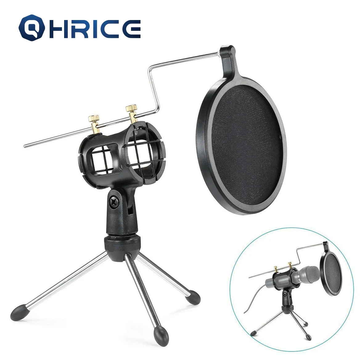 Universal Portable Microphone Stand Desktop Tripod Recording Microphone Stand with Microphone Clip Windscreen mic Pop Filter
Universal Portable Microphone Stand Desktop Tripod Recording Microphone Stand with Microphone Clip Windscreen mic Pop Filter