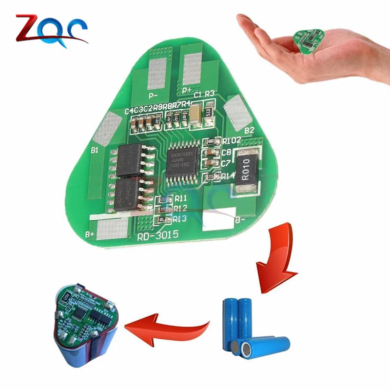 Защитная печатная плата для литий ионных батарей 3S 4A 3 ячейки PCB 10 8 в 12.6 3S2P 11 1 12