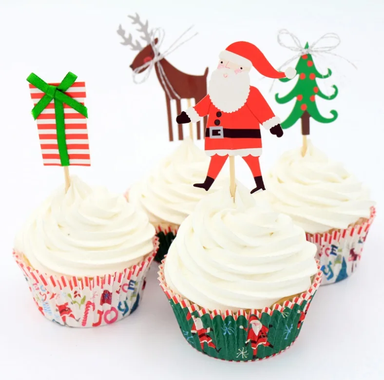 24pcs Christmas Cupcake Party Supplies Cake Accessories Christmas Dinner Cake Flag Cake Baking Party Decorative
24pcs Christmas Cupcake Party Supplies Cake Accessories Christmas Dinner Cake Flag Cake Baking Party Decorative