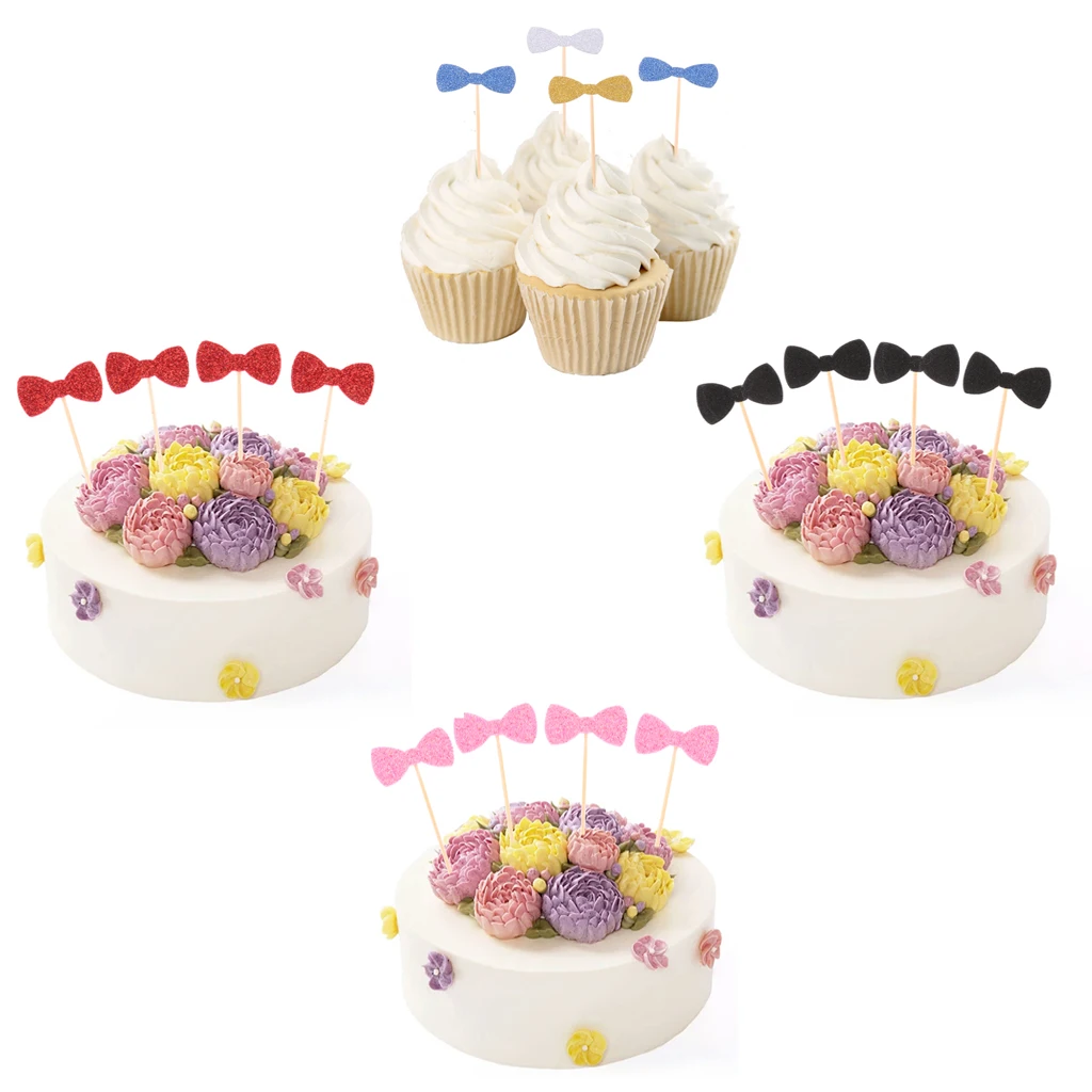 Pack of 20 Glitter Paper Bow Cupcake Topper Birthday Party Baby Shower Food Picks for Wedding Party Decorations
Pack of 20 Glitter Paper Bow Cupcake Topper Birthday Party Baby Shower Food Picks for Wedding Party Decorations