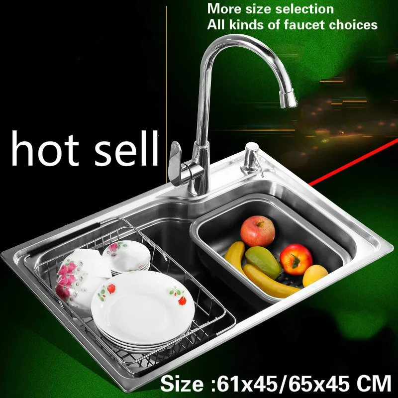Free shipping kitchen sink food-grade 304 stainless steel 0.7 MM small single slot hot sell 61x45 / 65x45 CM
Free shipping kitchen sink food-grade 304 stainless steel 0.7 MM small single slot hot sell 61x45 / 65x45 CM